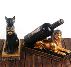 Egyptian Lion-Head Wine Rack & Art Sculpture