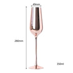 Pink Rose Gold Lead-Free Crystal Wine Glass Set