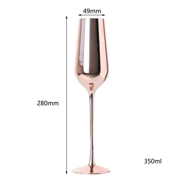 Pink Rose Gold Lead-Free Crystal Wine Glass Set