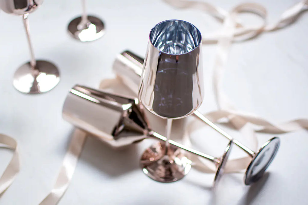 Pink Rose Gold Lead-Free Crystal Wine Glass Set