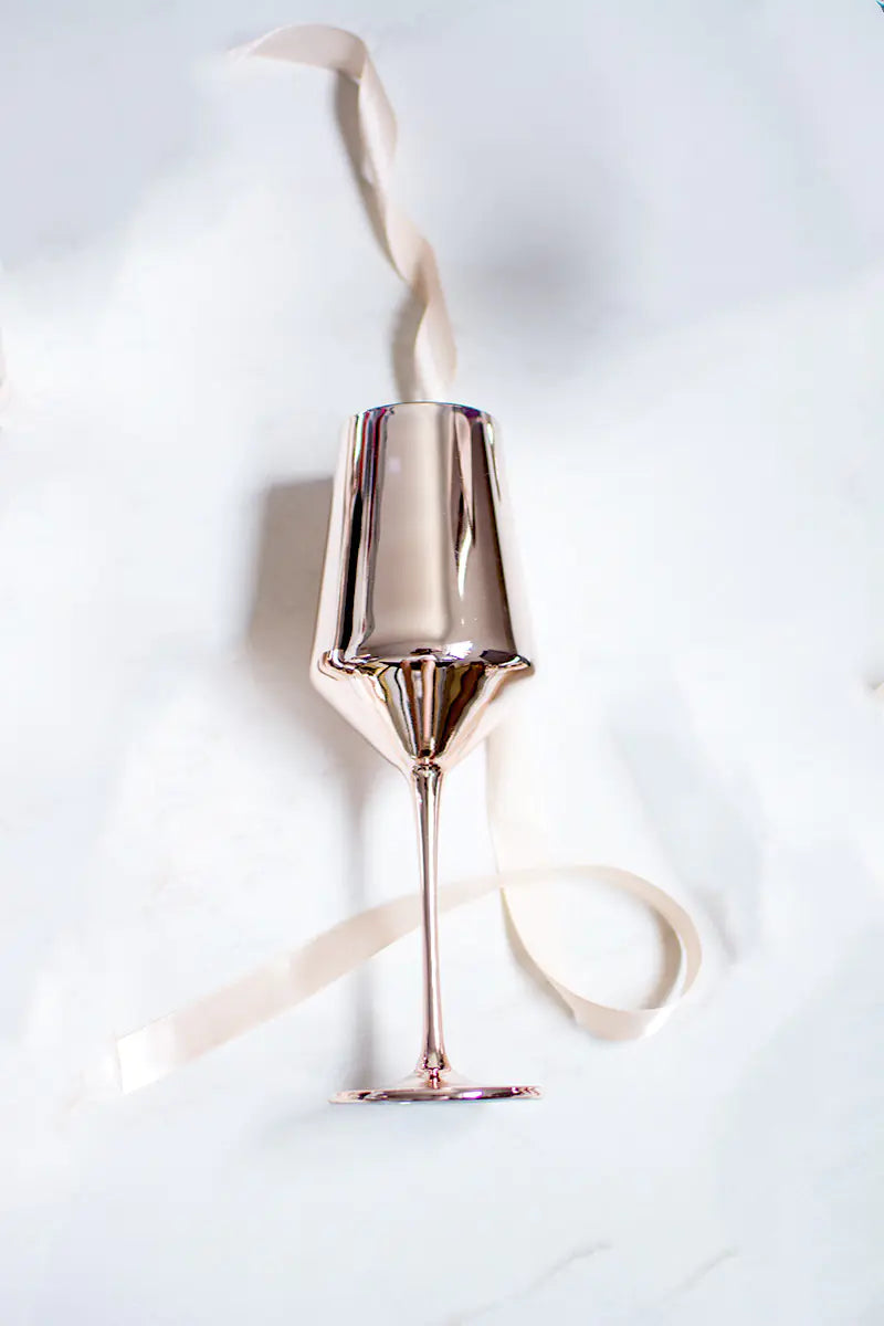 Pink Rose Gold Lead-Free Crystal Wine Glass Set