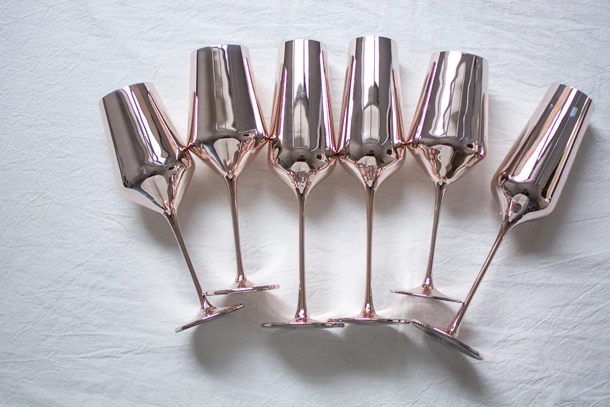 Pink Rose Gold Lead-Free Crystal Wine Glass Set