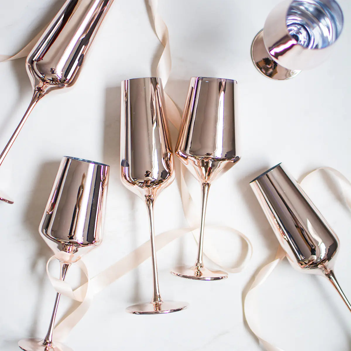 Pink Rose Gold Lead-Free Crystal Wine Glass Set